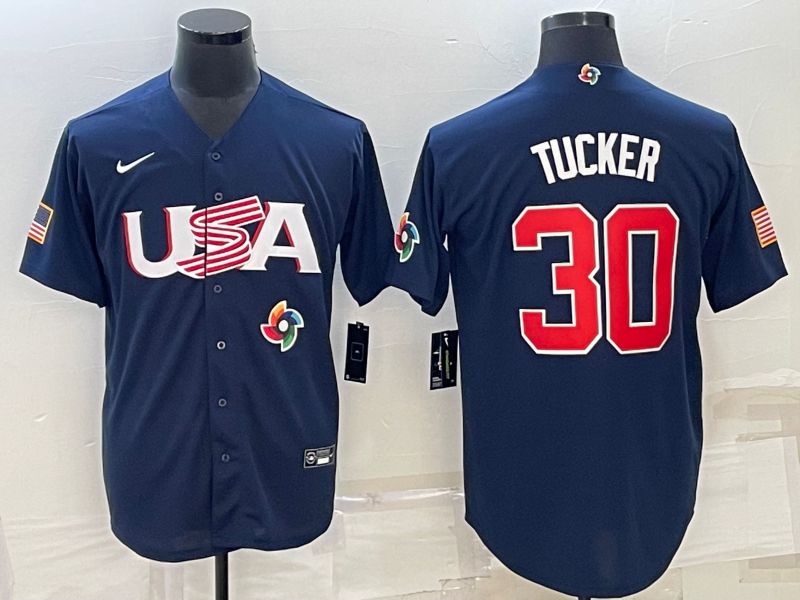Men 2023 World Cub USA #30 Tucker Blue Nike MLB Jersey7->more jerseys->MLB Jersey